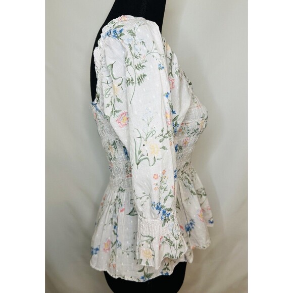 SAYLOR Clover Floral‎ Smocked Top SIZE MEDIUM - Picture 7 of 13